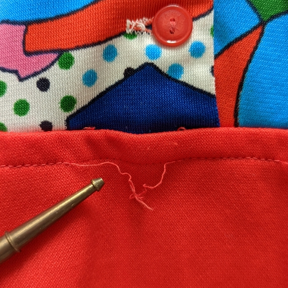 60s 70s Hand Made Vintage Flower Mini Dress - Picture 7 of 9